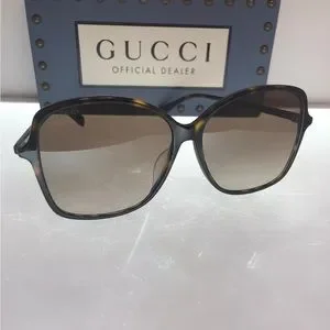 New - GUCCI GG0546SK 60 002 Butterfly Sunglasses New Authentic GUCCI Brown Havana Butterfly GG0546SK - 002 main image 4
